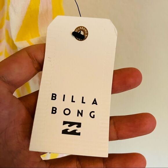 Billabong women's Yellow/White Morning Light Halter Top Size Large NWT - Picture 3 of 9